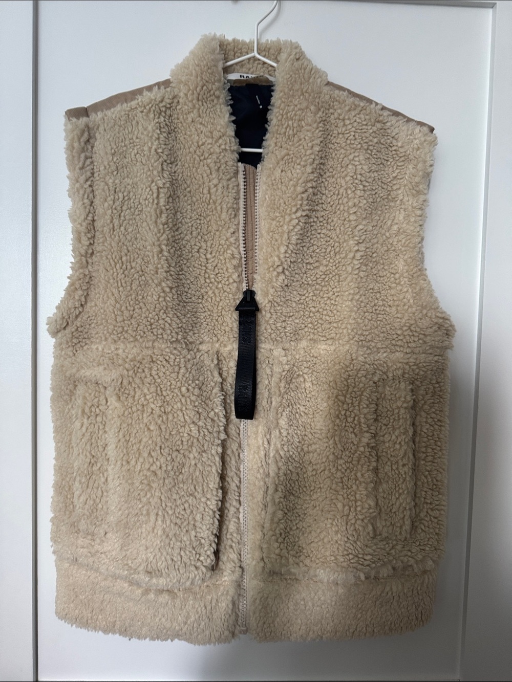 Rains Cream Sherpa Fleece Vest